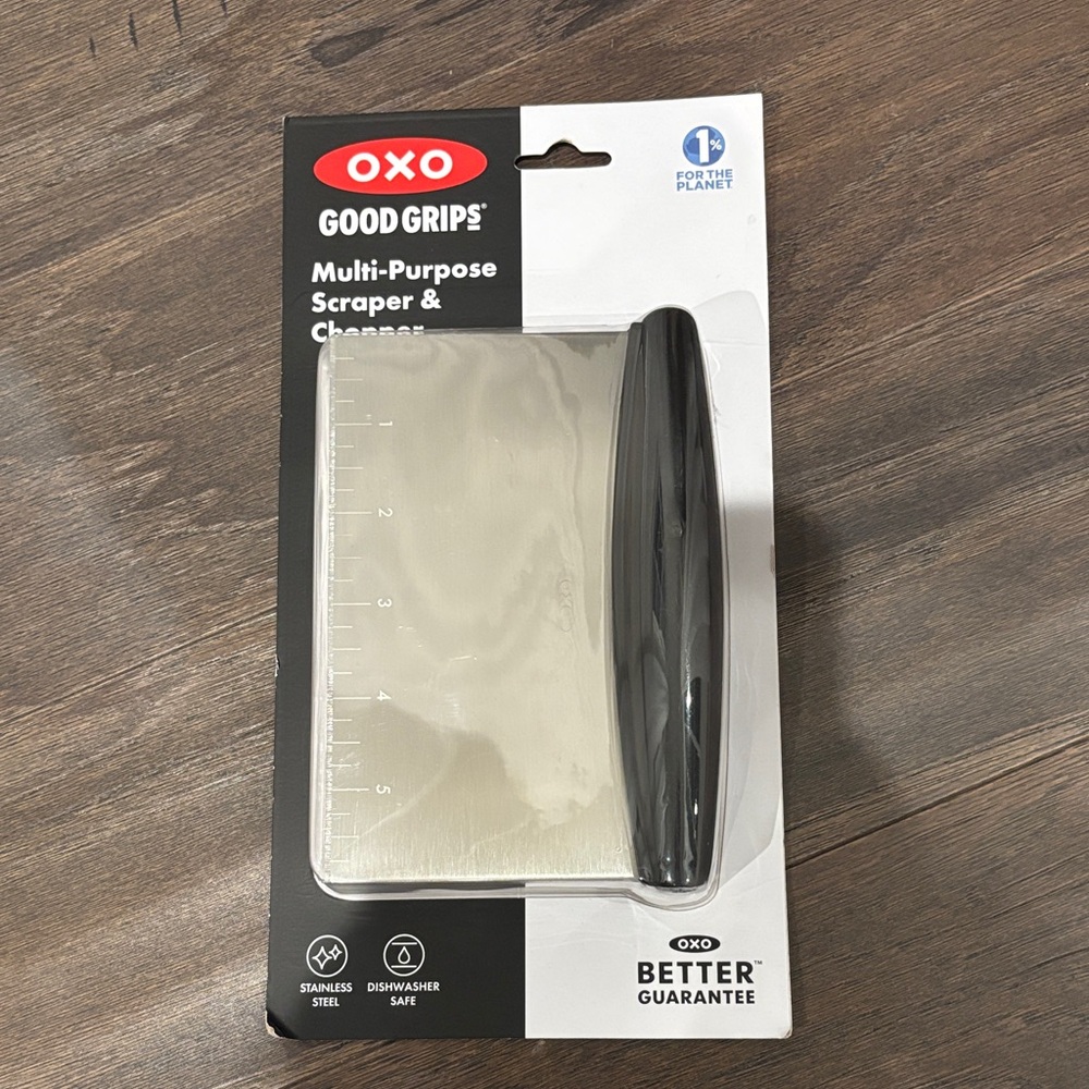 OXO Good Grips multipurpose scraper & chopper,stainless steel blade,measurement